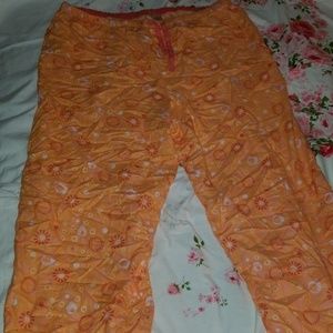 Orange pajama bottoms